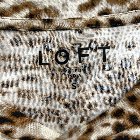 LOFT 2022 Cheetah Leopard Animal Print Puff Long Sleeve Top Women's Size Small - Picture 3 of 9